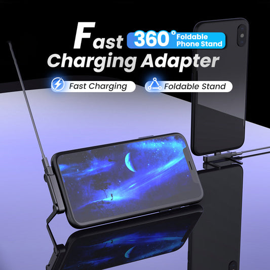 Fast-charging adapter with a 360° foldable phone stand ⚡📱🔄✨