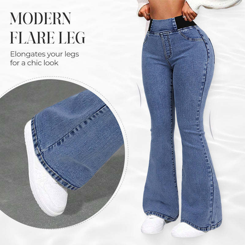 👖High-Waist Stretch Flare Jeans – Gentle tummy control, comfy stretch. Flattering flare leg. Perfect for daily wear. 🌸✨