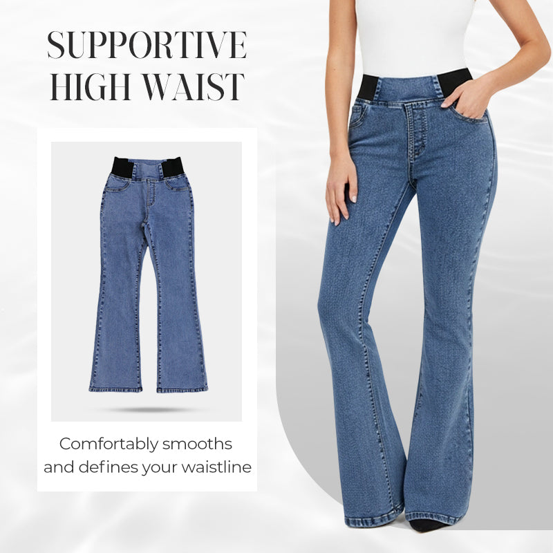 👖High-Waist Stretch Flare Jeans – Gentle tummy control, comfy stretch. Flattering flare leg. Perfect for daily wear. 🌸✨