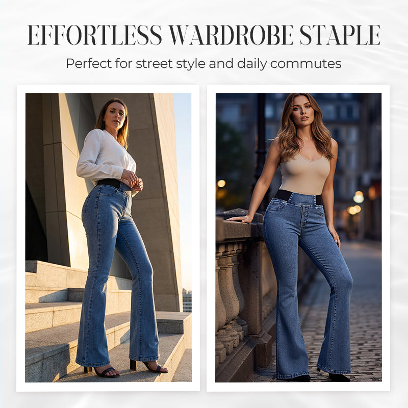 👖High-Waist Stretch Flare Jeans – Gentle tummy control, comfy stretch. Flattering flare leg. Perfect for daily wear. 🌸✨
