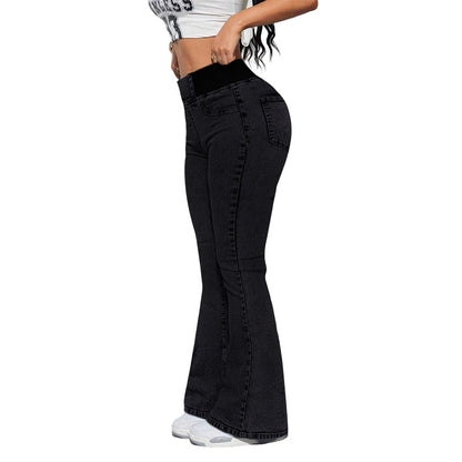 👖High-Waist Stretch Flare Jeans – Gentle tummy control, comfy stretch. Flattering flare leg. Perfect for daily wear. 🌸✨
