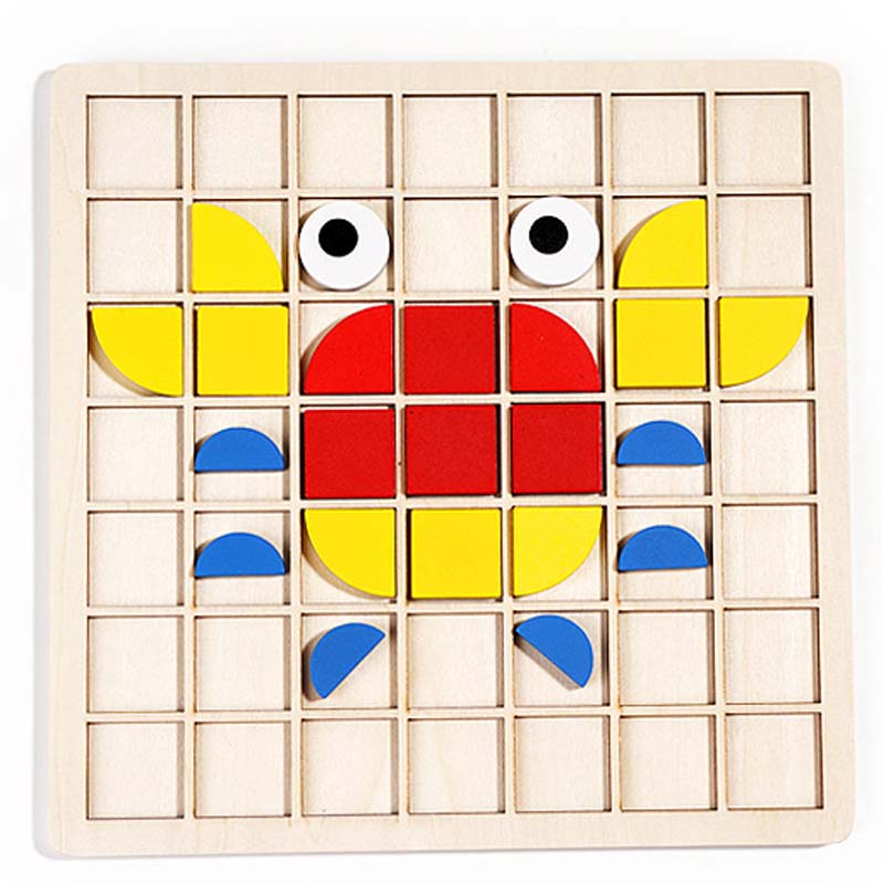 Educational Wooden 3D Colorful Animal Pattern Puzzle