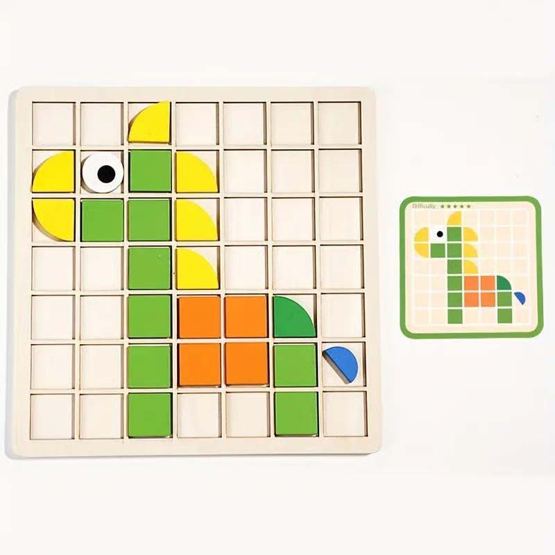 Educational Wooden 3D Colorful Animal Pattern Puzzle
