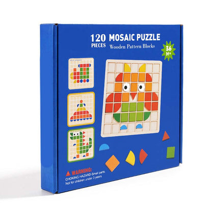 Educational Wooden 3D Colorful Animal Pattern Puzzle