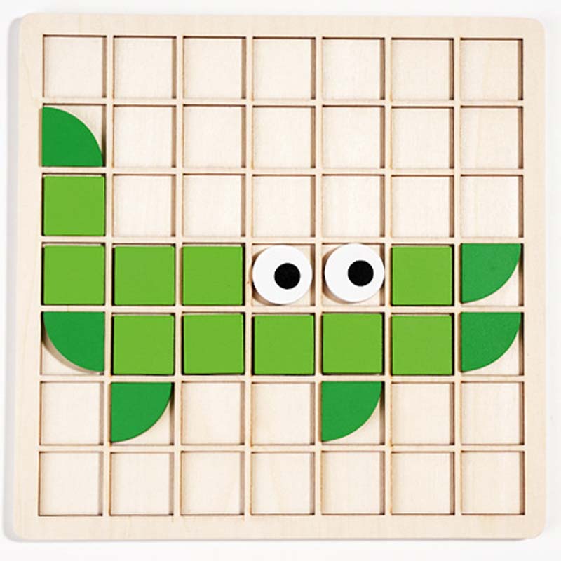 Educational Wooden 3D Colorful Animal Pattern Puzzle