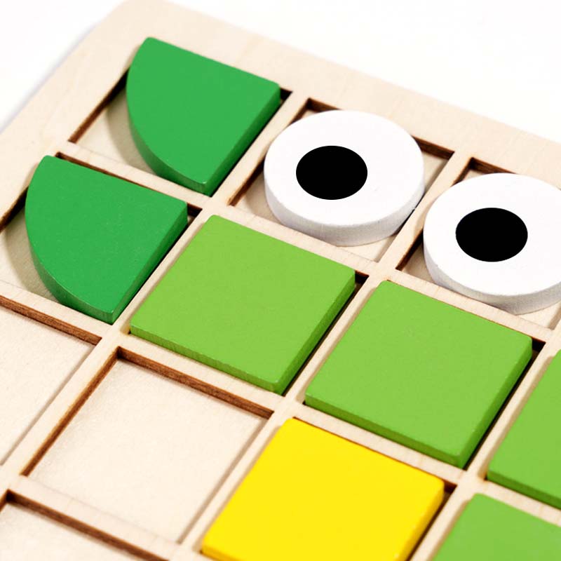 Educational Wooden 3D Colorful Animal Pattern Puzzle