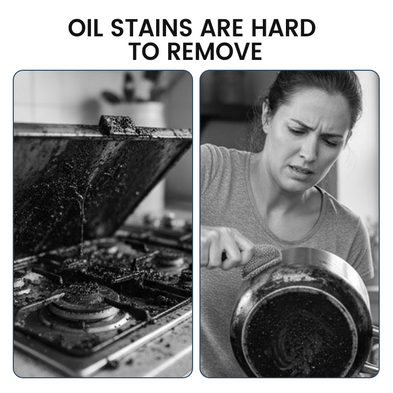 A cleaner for removing dirt and residue from the bottom of pots