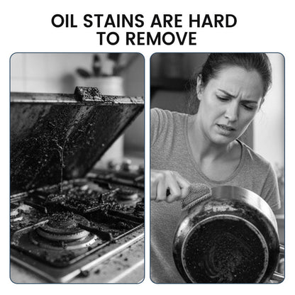 A cleaner for removing dirt and residue from the bottom of pots