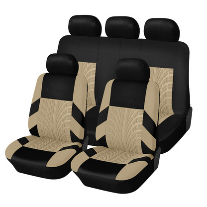 Car Seat Covers for 5 Seats Universal, Fabric Breathable Car Front & Rear Seat Protectors, Airbag Compatible, Full Protection, Fits Most Cars Trucks Vans SUVs, Red Gray Black Blue Seat Covers