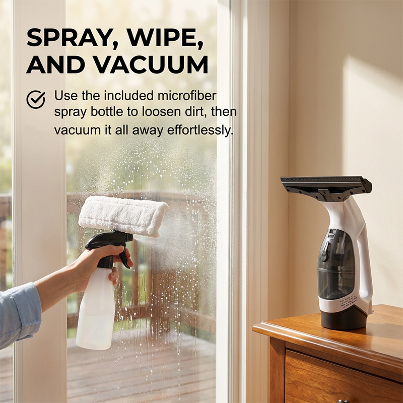 Electric Window Vacuum Cleaner with Extension Rod