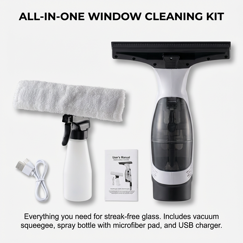 Electric Window Vacuum Cleaner with Extension Rod