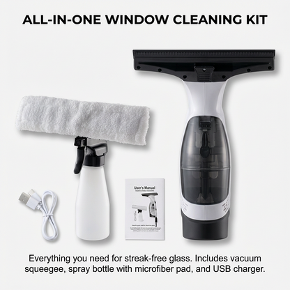 Electric Window Vacuum Cleaner with Extension Rod