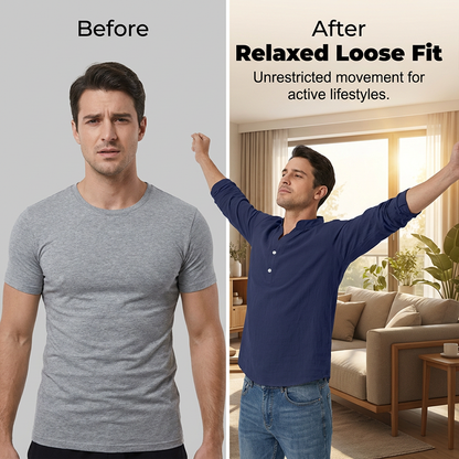 Autumn Casual Henley T-Shirt for Men 
