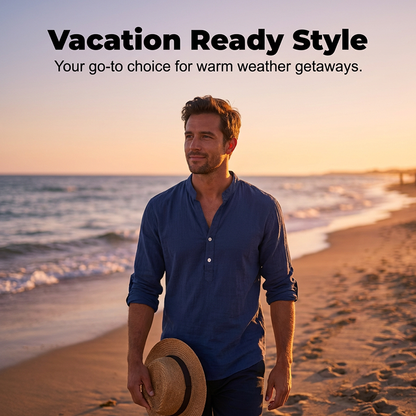 Autumn Casual Henley T-Shirt for Men 