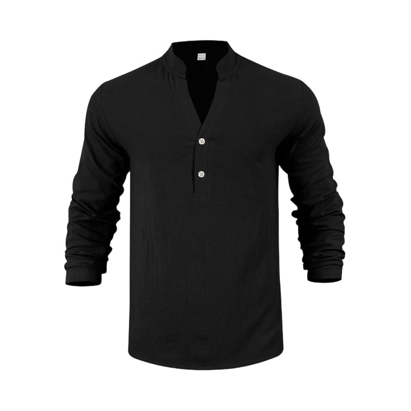 Autumn Casual Henley T-Shirt for Men 