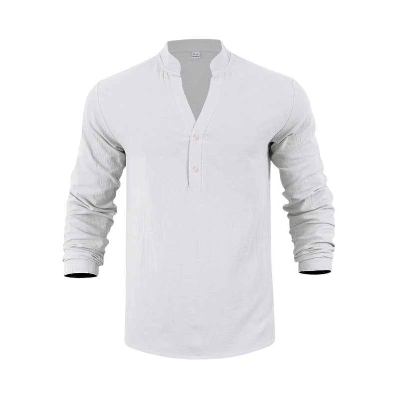 Autumn Casual Henley T-Shirt for Men 