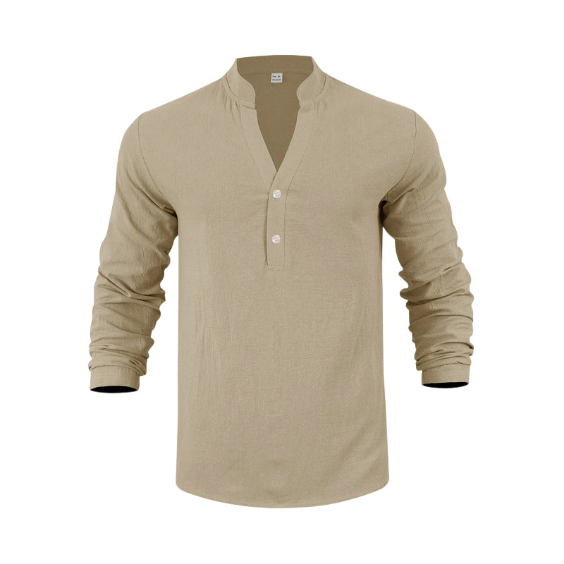 Autumn Casual Henley T-Shirt for Men 