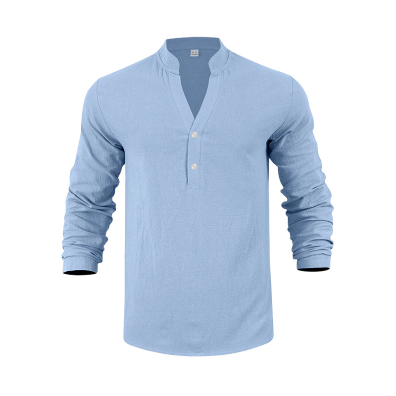 Autumn Casual Henley T-Shirt for Men 