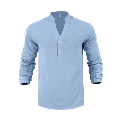 Autumn Casual Henley T-Shirt for Men 