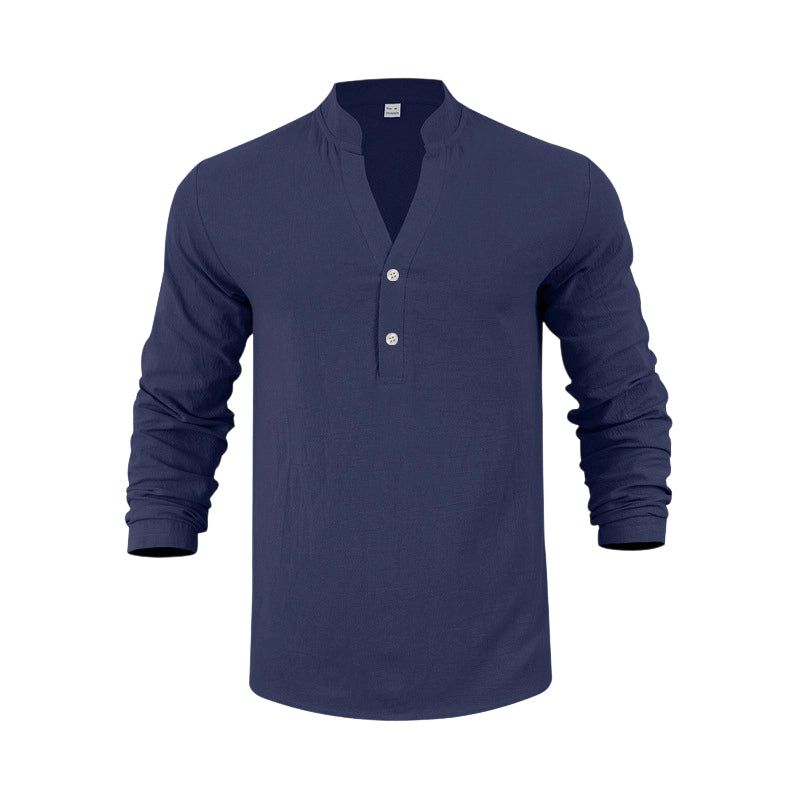 Autumn Casual Henley T-Shirt for Men 