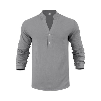 Autumn Casual Henley T-Shirt for Men 