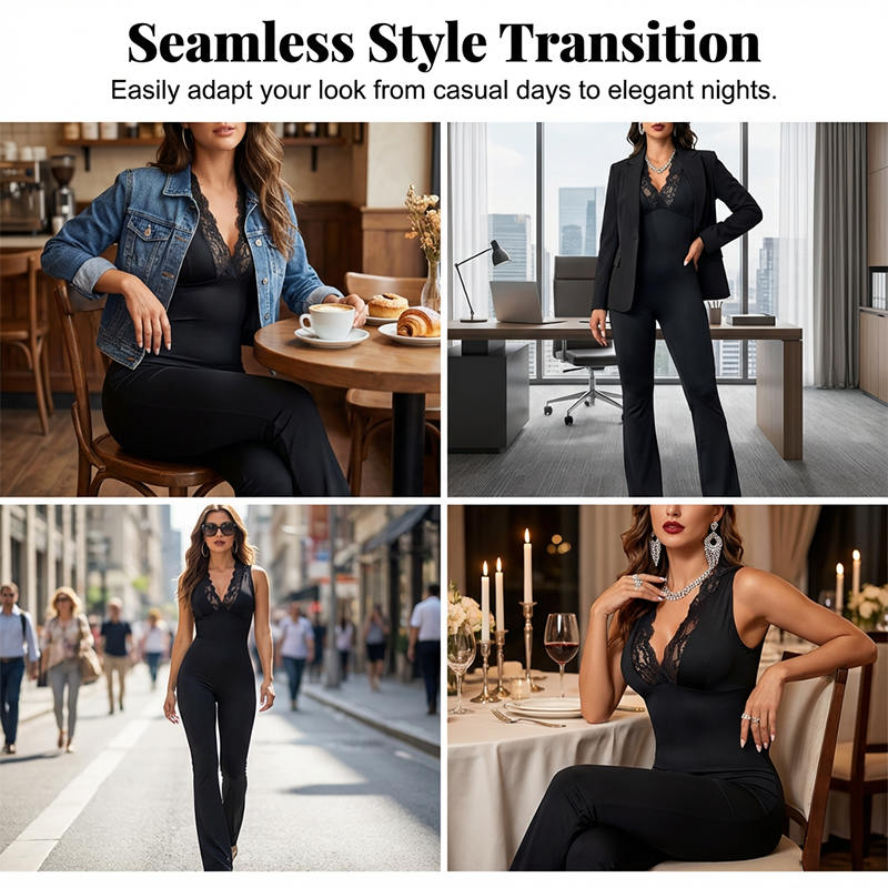 💐50% DE RÉDUCTION ! Combinaison Dentelle Soirée – Look Parfait pour Vos Fêtes 🎉🥂【Offre Limitée】