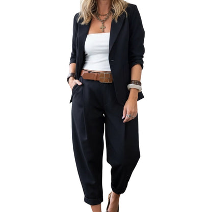 🥳2026 HOT SALE🥳💞50K+ SOLD!🎀💫 50% OFF! Women's Tapered Pants & Blazer Set – Open-front design, relaxed fit. Neutral colors pair with anything. Effortless elegance for any occasion. 🛡️🕊️