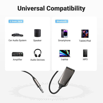 Bluetooth 5.0 Audio-mottagare USB-kabel Ljudadapter