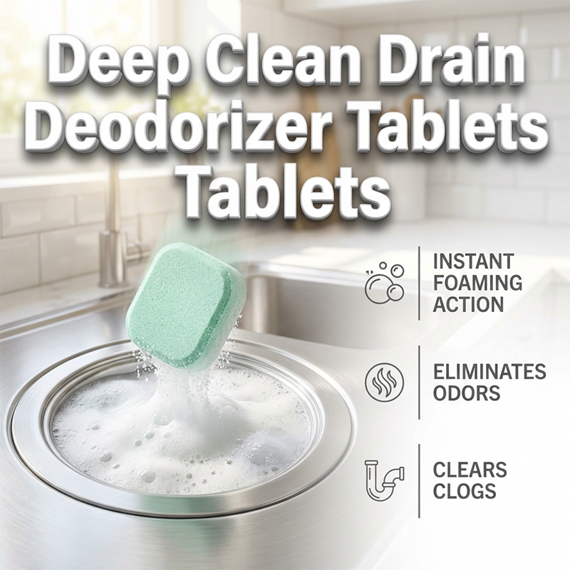 Odor-neutralizing effervescent tablets for drains