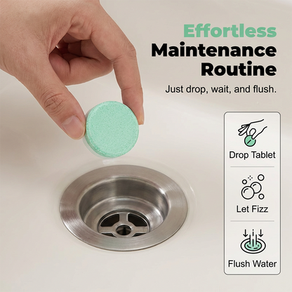 Odor-neutralizing effervescent tablets for drains