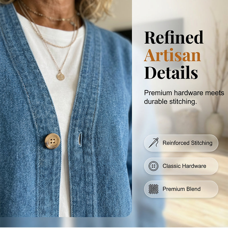 ✨Sale – 50% off✨Classic women's button-front denim jacket