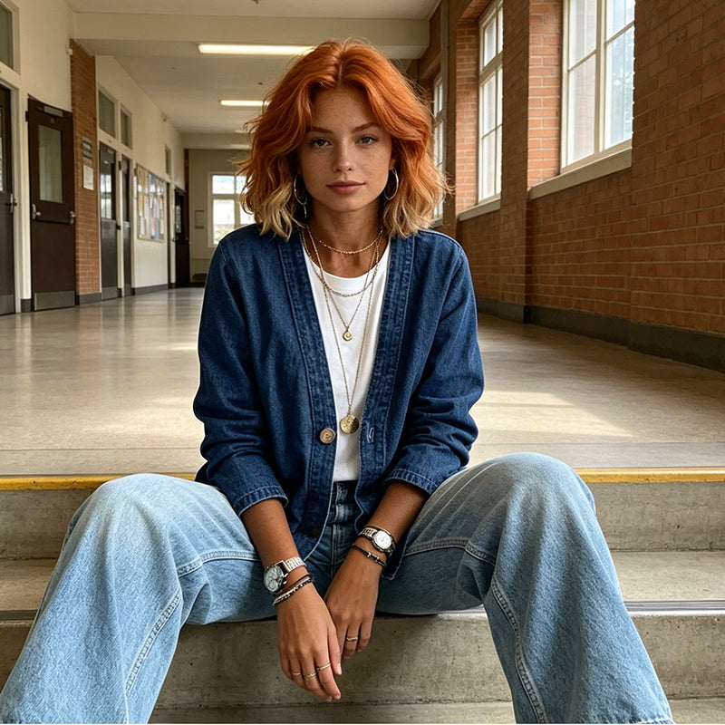 ✨Sale – 50% off✨Classic women's button-front denim jacket