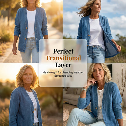 ✨Sale – 50% off✨Classic women's button-front denim jacket