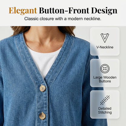 ✨Sale – 50% off✨Classic women's button-front denim jacket