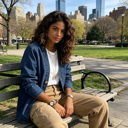✨Sale – 50% off✨Classic women's button-front denim jacket