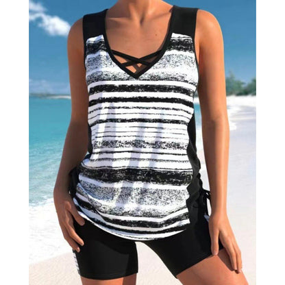 🏆SUMMER HOT SALE 50% OFF- Miraclesuit Women's Tummy Control Tankini Set with Built-In Bra – Flattering Boho Swimwear with Shorts🔥