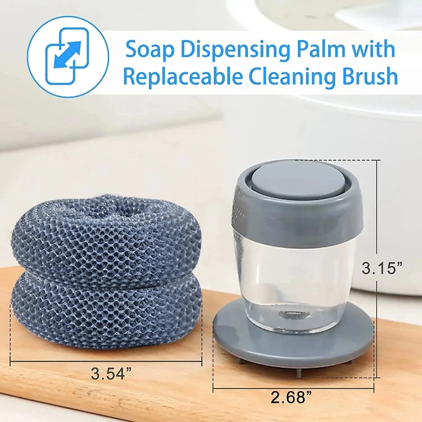 ✨Soap Dispensing Palm Kitchen Brush | Mess-Free Cleaning!