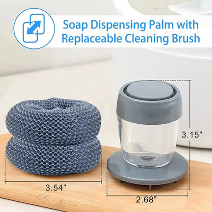 ✨Soap Dispensing Palm Kitchen Brush | Mess-Free Cleaning!