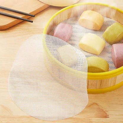 Non-Stick Silicone Round Steamer Mat for Buns & Dumplings