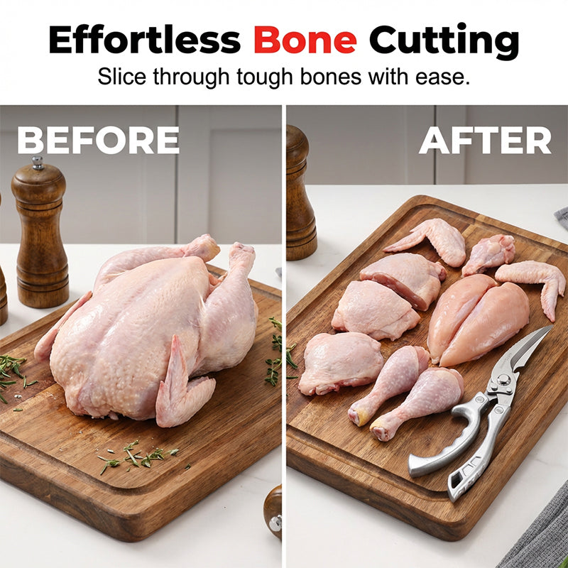 ✂️ Multi-Functional Heavy-Duty Kitchen Scissors – Snip, Cut, Crush – One Tool Rules Them All! 🦴🔪
