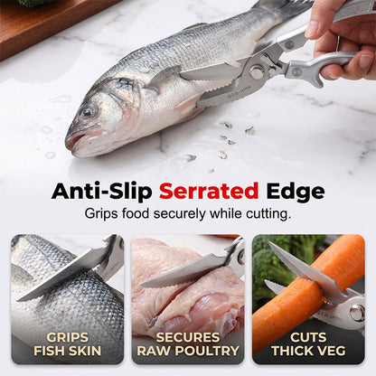 ✂️ Multi-Functional Heavy-Duty Kitchen Scissors – Snip, Cut, Crush – One Tool Rules Them All! 🦴🔪
