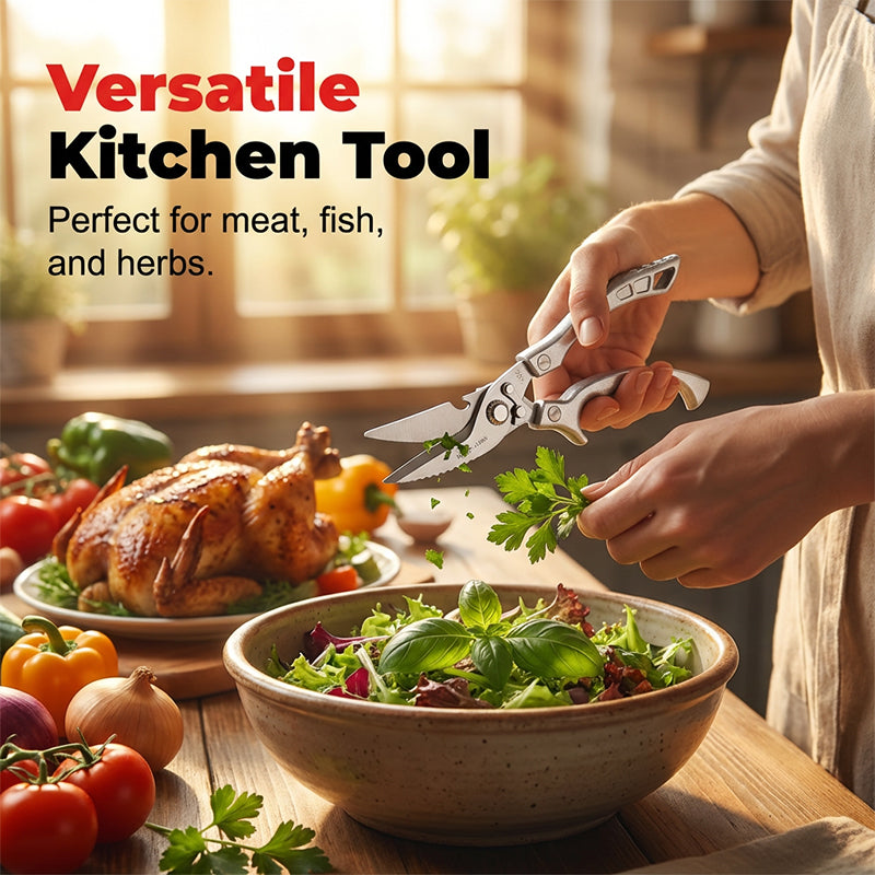 ✂️ Multi-Functional Heavy-Duty Kitchen Scissors – Snip, Cut, Crush – One Tool Rules Them All! 🦴🔪