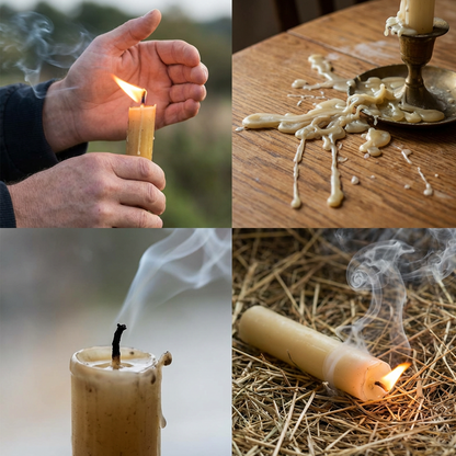 Flameless Pillar LED Candle with Gold Cross