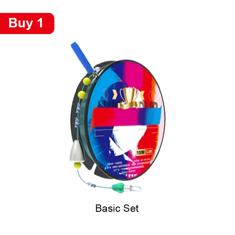 Fishing line set with automatic depth detection