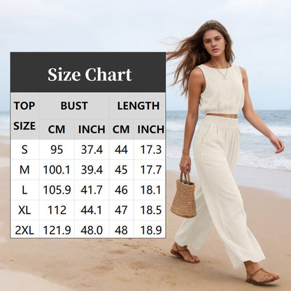 🥳2026 HOT SALE🥳💞50K+ SOLD!🏖️💨 50% OFF! Women's 2-Piece Tank Top & Wide-Leg Pants Set – Breathable fabric, shirred elastic waist & deep side pockets. Keep cool & chic all summer. 👗✨