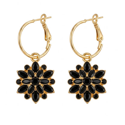 ⏳Limited-time 50% off⏰Elegant Black Flower Dangle Earrings🖤❄️🌸