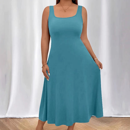 Women's Elegant Solid Color Sleeveless Dress