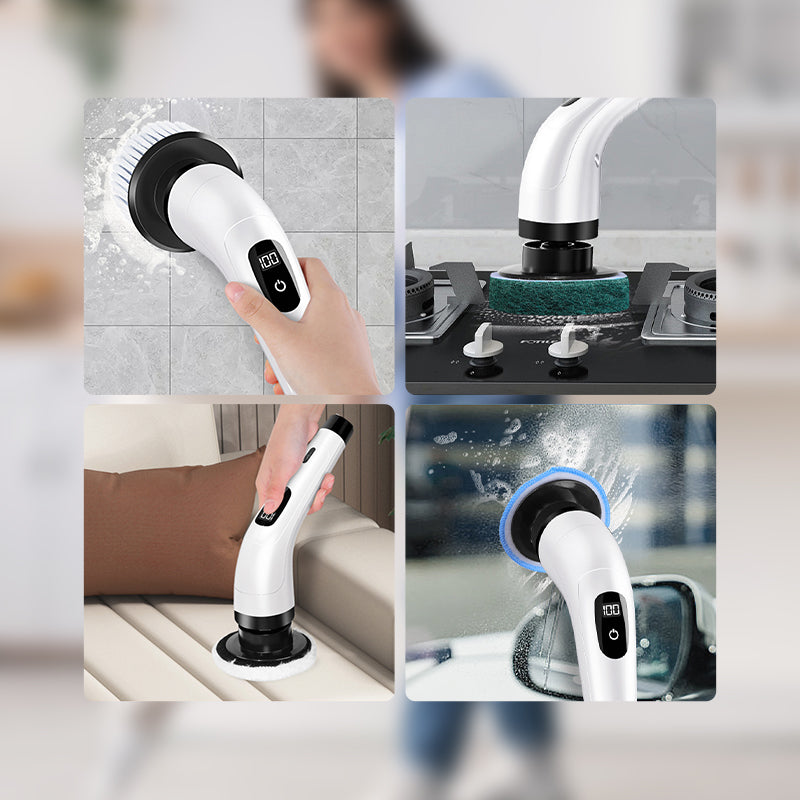 🧼 Last Day Special Price:£28.99 !🔋 9-in-1 Electric Cleaning Brush Set – Interchangeable Heads, Powerful Rotation & Perfect for Kitchen, Bathroom & Tiles 🏠