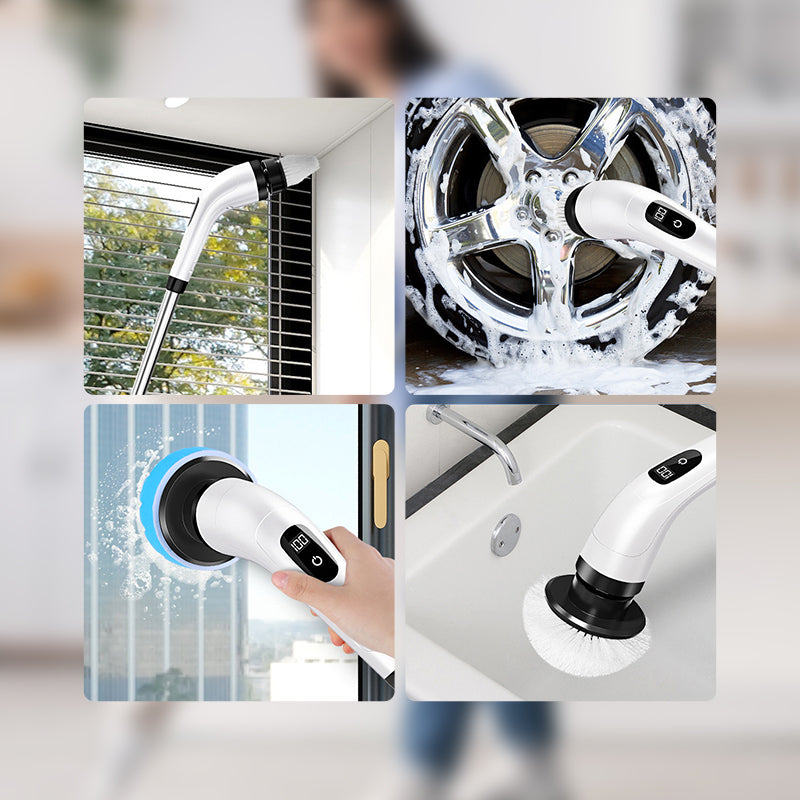 🧼 Last Day Special Price:£28.99 !🔋 9-in-1 Electric Cleaning Brush Set – Interchangeable Heads, Powerful Rotation & Perfect for Kitchen, Bathroom & Tiles 🏠