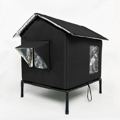 ⏳🔥LIMITED-TIME 50% OFF! ⏰All-Weather Elevated Outdoor Cat House – Waterproof Oxford Cloth, Thermal Aluminum Lining & Foldable Design 🐈🏠🌧️